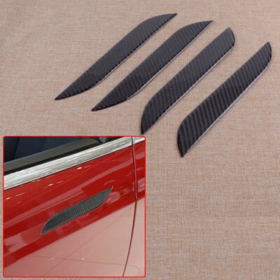 Door Handle Cover For Tesla Model S 2014-2018 Carbon Fiber Style Accessories uo - image 1 of 3