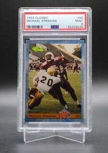 1993 Classic NFL Draft MICHAEL STRAHAN Rookie Card #58 PSA 9 Mint! TX Southern