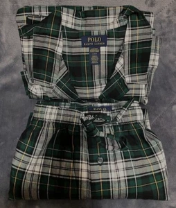 NWOT 2 PCS  POLO Ralph Lauren Green Cotton Plaid Pajama set - Picture 1 of 8