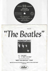 THE BEATLES - 2ND PRESS OF "OPEN-END INTERVIEW"- CAPITOL PRO 2548 N-M DISC,VG+PS - Foto 1 di 2