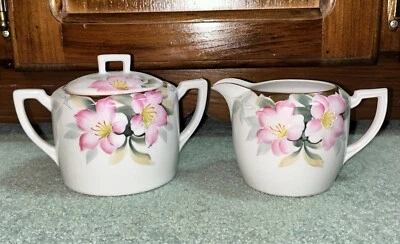 Crema y azucarero Noritake Azalea con tapa Japón Foto 1 de 4