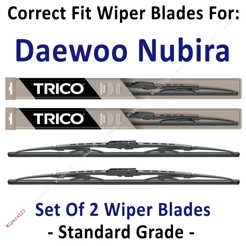 Paquete de 2 escobillas limpiaparabrisas estándar - aptas para Daewoo Nubira 1999-2002 - 30200x2 Foto 1 de 1