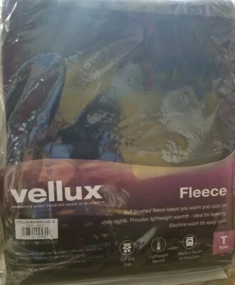 🦥 Vellux Microfleece Blanket, TWIN NAVY 66” X 90” Soft 100% Polyester 🆕 - Image 1 of 2