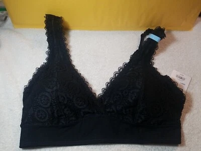 Kohl's SO Convertible Bralette Bra Soft Lace, Size Large, Black, NEW. - Image 1 of 4