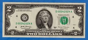 USA $2 2017A P-545 "Cleveland" - Circulated Banknote D00342024A - Picture 1 of 4