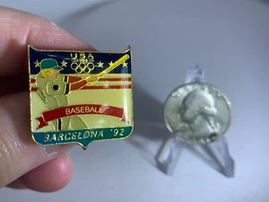 Olympic Memorabilia Barcelona 1992 Baseball Vintage Tack Pin T-1044 - Picture 1 of 1