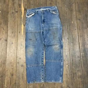 Dickies Jeans Mens Y2K Denim Double Knee Workwear Pants, Blue, 36” - Picture 1 of 8