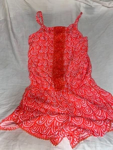 cat and jack romper 14-16 kids orange white  - Picture 1 of 7