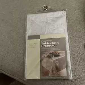 CLEAR VINYL TABLECLOTH PROTECTOR 52"X70" OBLONG IN ORIGINAL UNOPENED PACKAGING - Picture 1 of 2