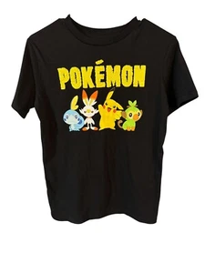 Pokemon Girls Short Sleeve Black Flip Sequin Pikachu T-Shirt Tee Kids Size large - Picture 1 of 7