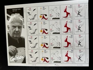 Scott #3198-3202 Alexander Calder Pane of 20 32¢ Stamps (1998) - Picture 1 of 2
