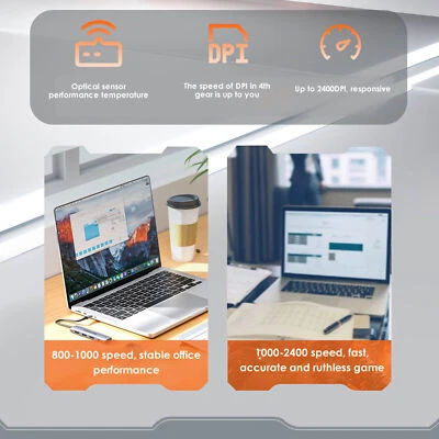 (Green) Wireless 2.4G Transparent Mouse 2400 DPI 3 Modes 4 - Image 1 of 4