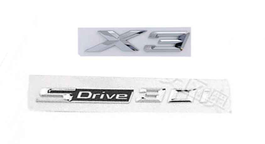 ABS cromado para BMW Serie X3 emblema X3+SDrive30i número letra insignia maletero trasero Foto 1 de 4