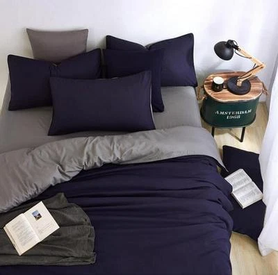 Juego de funda nórdica doble color ropa de cama funda de almohada doble completa/queen king Foto 1 de 4