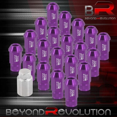 Universal 12X1.5MM Aluminum Purple Wheel Lug Nuts 20PC Kit +Adapter - Image 1 of 3