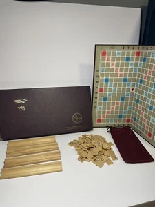 Juego de mesa crucigrama clásico completo Scrabble 1953 vintage Selchow and Righter - Imagen 1 de 8