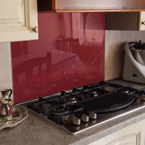 Pared trasera de cocina protección contra salpicaduras cocina vidrio templado borgoña - Imagen 1 de 3