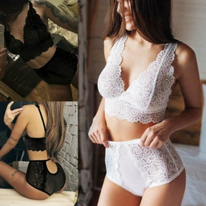 Women Sexy Lace Bra Set Lingerie Underwear Nightwear Ladies Panties Plus Size - Picture 1 of 14