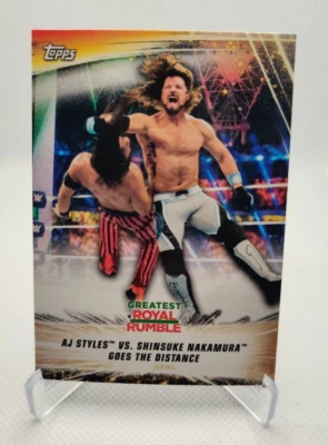 2019 Topps WWE Summerslam #59 AJ Styles vs. Shinsuke Nakamura Goes the Distance - Image 1 of 2