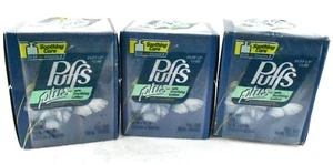 Vintage 1996 Puffs Plus Blue Pattern Cube Tissues Lot Of 3 - Picture 1 of 7