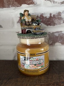 Yankee Candle Galleta de Navidad 14,5 OZ Sin Usar NUEVO Tarro Banda Negra Elegante Top Hada - Imagen 1 de 9