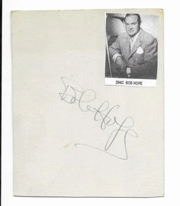 Bob Hope Authentic Signed Vintage 4x5 Card Signed With Glossy 8x10 Picture - Picture 1 of 2