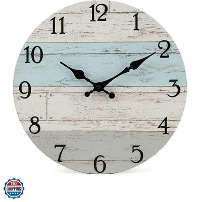 Reloj de Pared Redondo Decorativo Madera Silencioso Antimarca Calidad Cuarzo Batería... Foto 1 de 4