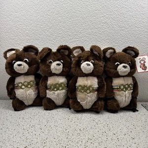 4 Vintage Mischa Bären 1980 Moskau Olympische Spiele Maskottchen 10 Zoll Plüsch 1979 Dakin Neu mit Etikett - Bild 1 von 15