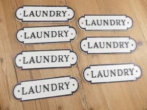 7 GUSSEISEN WÄSCHE Schilder Stil Gusseisen **LACKFEHLER** Weiterverkauf Flohmarkt - Bild 1 von 9