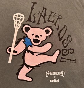 Grateful Dead x Utltd Lacrosse Hoodie Sz L Green Dancing Bear Unlimited Collab - Picture 1 of 7