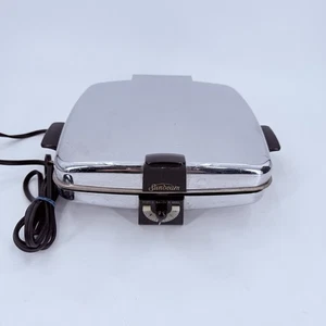 MCM VTG Sunbeam Waffle Baker Chrome Model CG - Removable Plates - Works - Picture 1 of 7