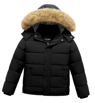 Abrigo de invierno para niños Chaqueta acolchada resistente al agua Burbuja 14-16 negro Foto 1 de 4