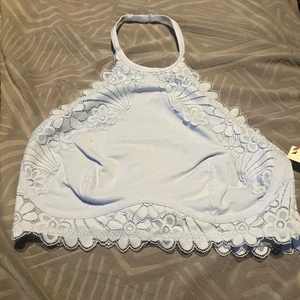 Colsie Supporto Blu Chiaro Bralette Grande Senza Fili Accenti di Pizzo Regolabile - Foto 1 di 6