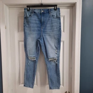 American Eagle Jeans Womens 16 Short Curvy Highest Rise Jegging Stretch Ripped - Picture 1 of 13