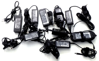 Lot of 9 Assorted Power Adapters for HP, Lenovo, Dell & IBM Laptop Computers - Image 1 of 4