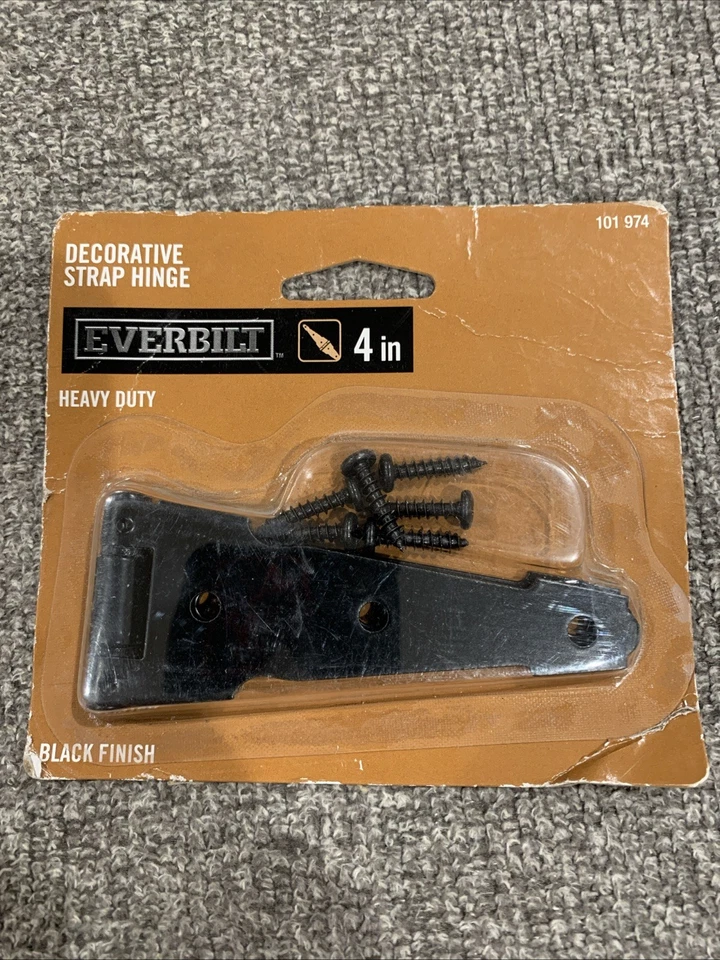 Everbilt 15024 4in Black Heavy Duty Decorative Strap Hinge