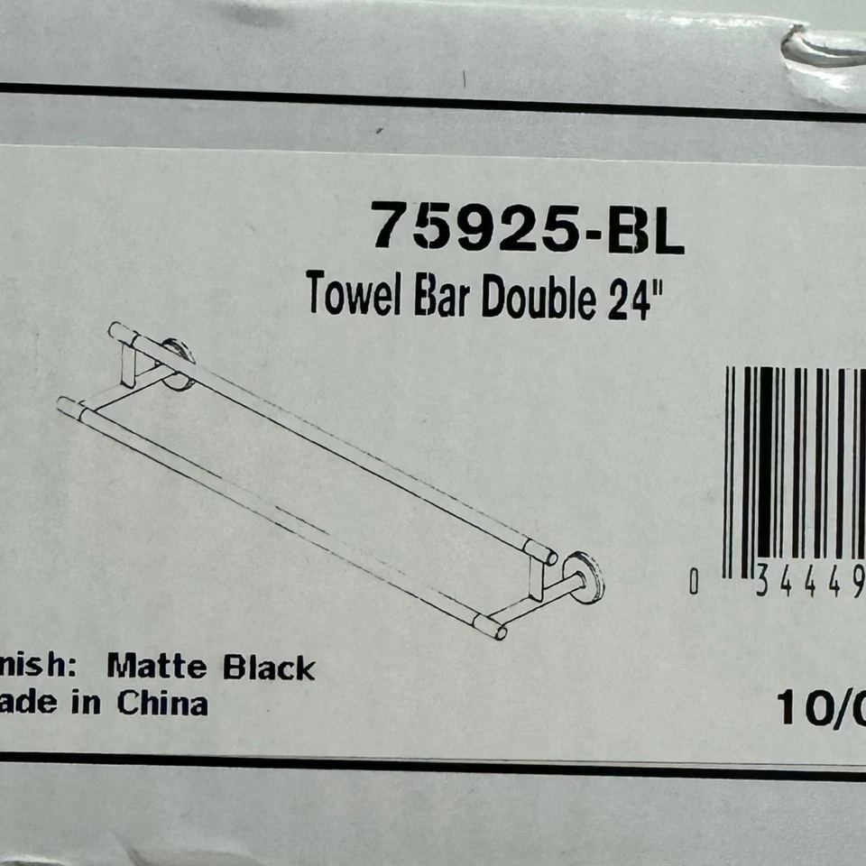 Delta 75925-BL Trinsic 24" toallero doble montado en la pared, negro mate Foto 1 de 1