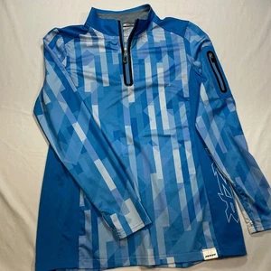 Top Pullover RZR Polaris Para Hombres Mediano Manga Larga Azul Geométrico Cuello Simulado - Imagen 1 de 7
