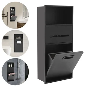 Hueble de baño, armario de almacenamiento empotrado de acero inoxidable, armario empotrado de pared - Imagen 1 de 13