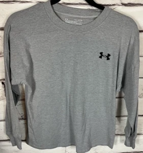 Neu mit Etikett Under Armour Mädchen Größe YSM grau Langarmshirt lockere Passform Shirt - Bild 1 von 8