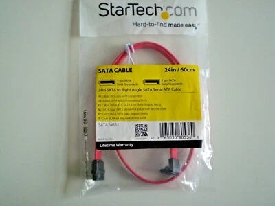 StarTech SATA24RA1 24" SATA to Right Angle SATA Serial ATA Cable - New in Bag! - Image 1 of 2