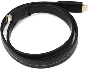 3FT Commercial Series Flat High Speed HDMI Cable 4K @ 24Hz 10.2Gbps 24AWG Black - Picture 1 of 1