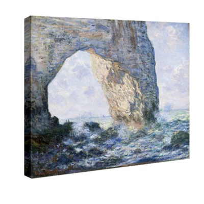 Canvas Wall Art Print Monet Painting Repro Home Decor Picture Sea The Manneporte - Image 1 of 4
