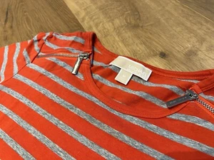 Michael Kors* T-shirt* grau/rot* Gr.M* TOP* NP80€* Sreifen* - Bild 1 von 3
