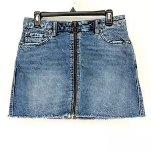 Minifalda vaquera Free People con dobladillo deshilachado con cremallera azul índigo para mujer talla 28 - Imagen 1 de 5