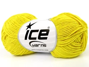 LOT OF 6 Ice PUNCH Yarn #82576 YELLOW Light DK Cotton Blend - Picture 1 of 4