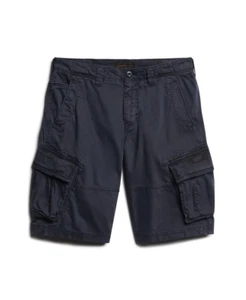 Superdry Shorts Mens Cargo Shorts Summer Zip Fly Cotton Regular Fit Navy Blue - Picture 1 of 8