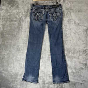 Rock Revival Jeans Donna 28 30x32 Debbie Stivaletto Taglio Elasticizzato Blu *Note* Cowgirl - Foto 1 di 23