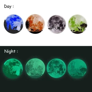 Moon Forest Glowing Luminous Wall Stickers Removable Adhesive Wall Decal 11.8" - Picture 1 of 12