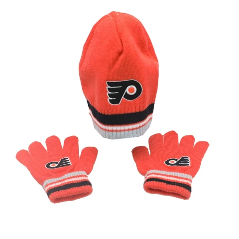 Philadelphia Flyers NHL Toddler One Size Fits Most Beanie & Gloves Combo Set New Cover